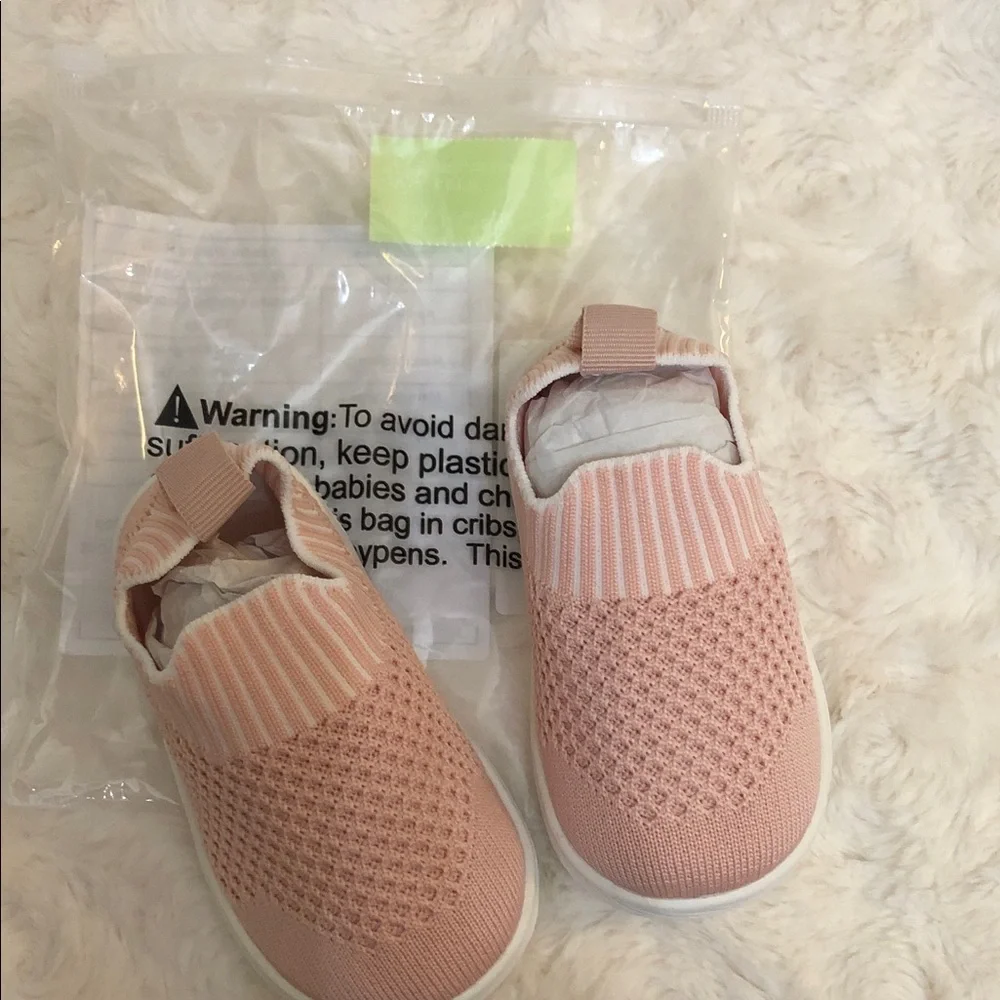 Baby Knit Slip-On Sneakers in Blush Pink